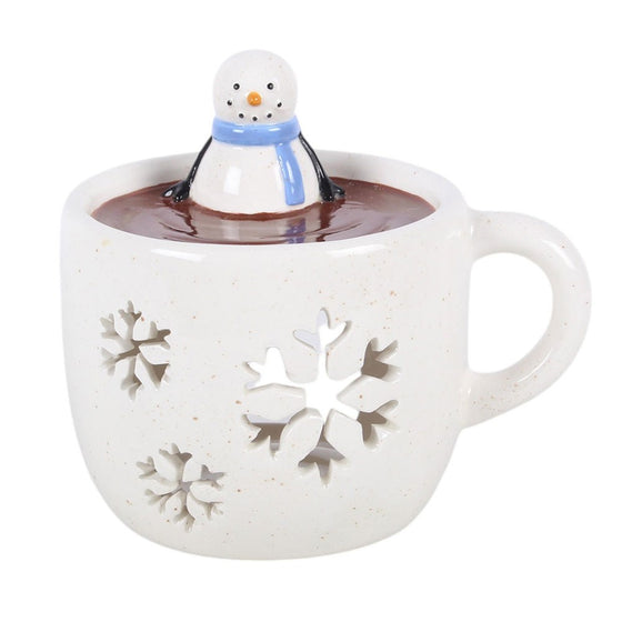 Snowman in a cup wax/oil burner – additional view