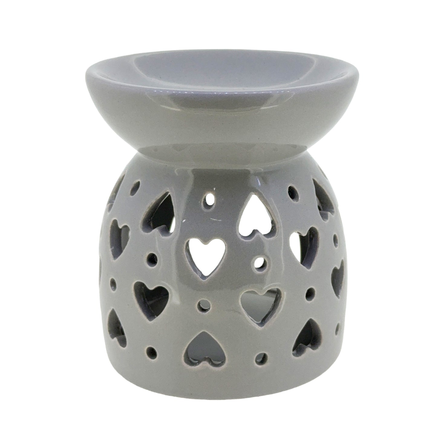 Grey Heart Cutout Wax/Oil Burner