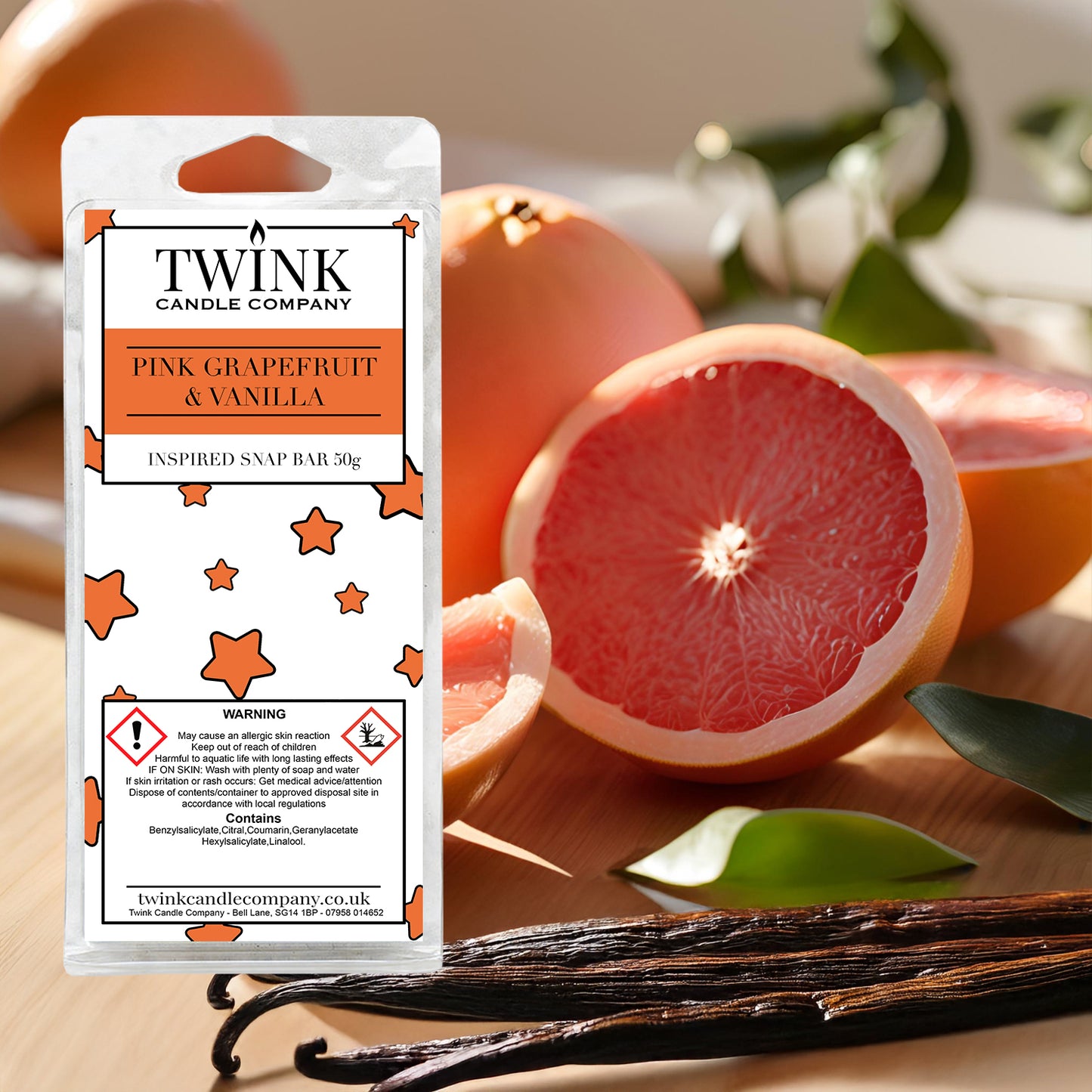 Pink Grapefruit & Vanilla (50g) Wax Melt Snap Bar