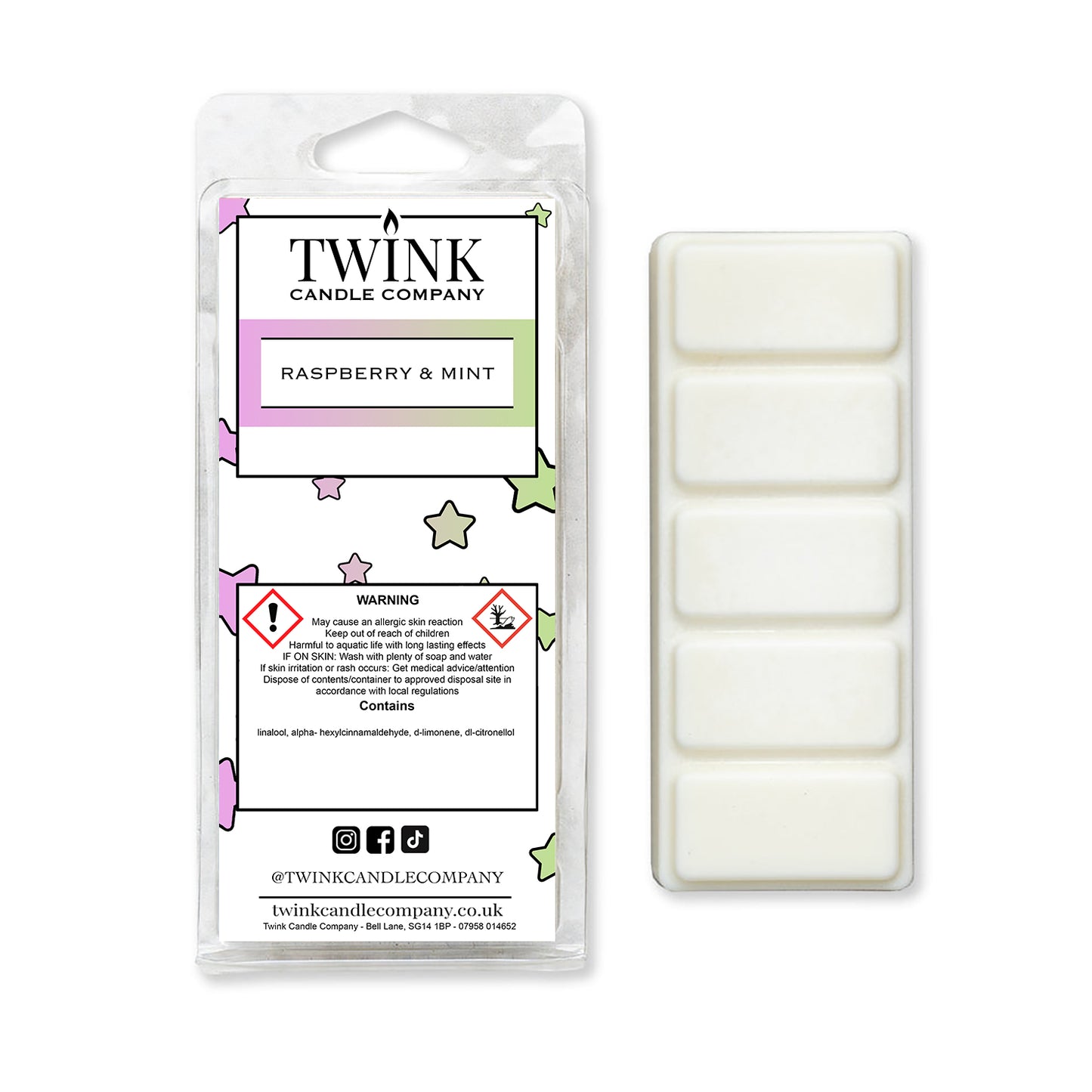 Raspberry & Mint (50g) Inspired Wax Melt Snap Bar