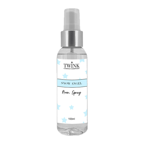 Snow Angel inspired room spray by Twink Candle Company, a clear 100ml bottle with a spray top