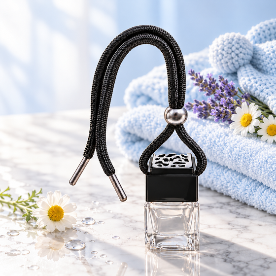 Baby Bathtime car air freshener by Twink Candle Company, hanging car vent clip diffuser