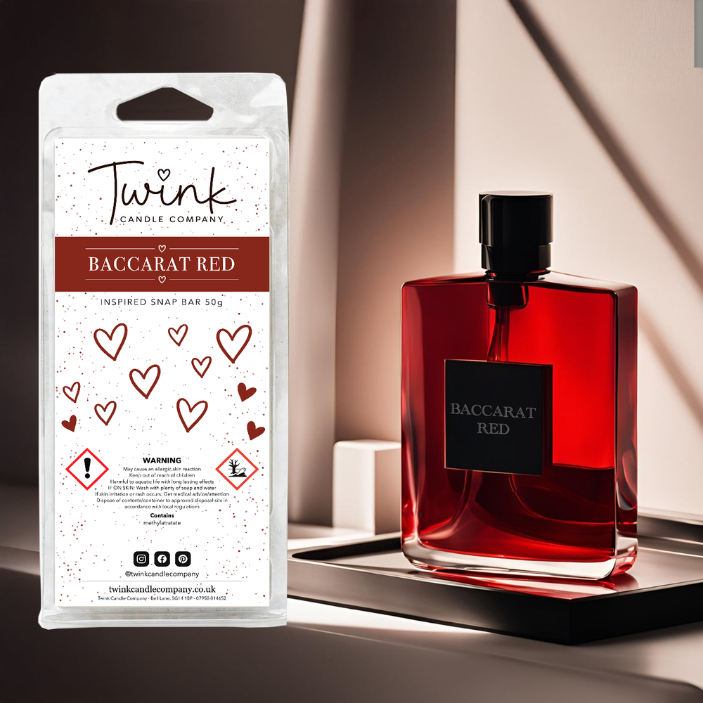 Baccarat Red soy wax melt snap bar by Twink Candle Company