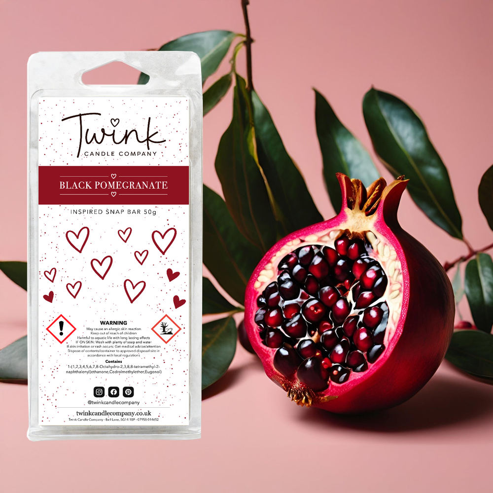 Black Pomegranate soy wax melt snap bar by Twink Candle Company