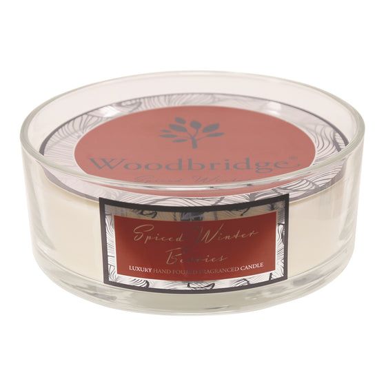 Woodbridge Spiced Winter Berries 5-wick candle bowl on a white background