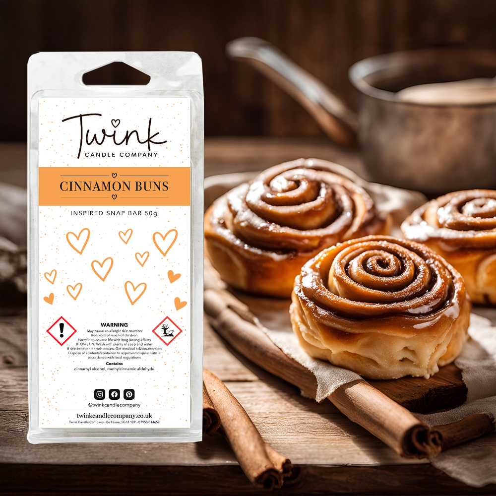 Cinnamon Buns inspired soy wax melt snap bar by Twink Candle Company