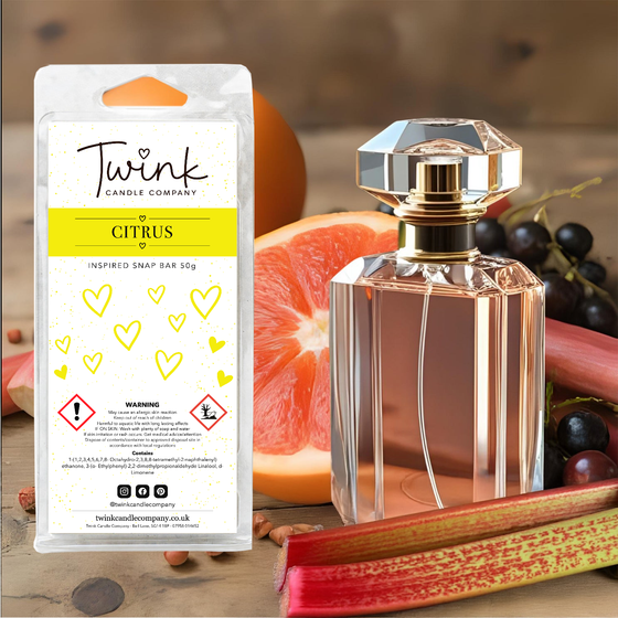 Citrus inspired soy wax melt snap bar by Twink Candle Company