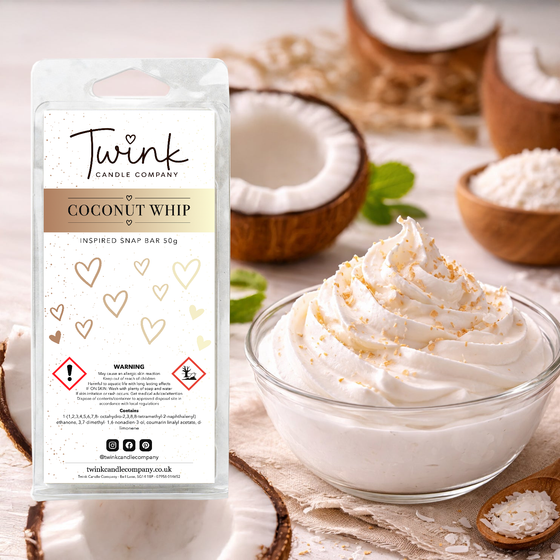 Coconut Whip inspired soy wax melt snap bar by Twink Candle Company