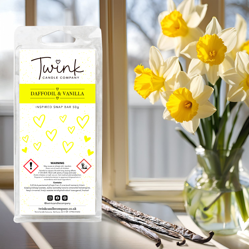 Daffodil & Vanilla inspired soy wax melt snap bar by Twink Candle Company