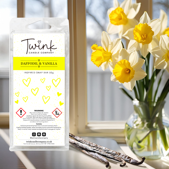 Daffodil & Vanilla inspired soy wax melt snap bar by Twink Candle Company