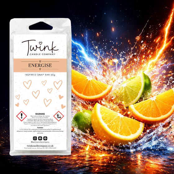 Energise inspired soy wax melt snap bar by Twink Candle Company