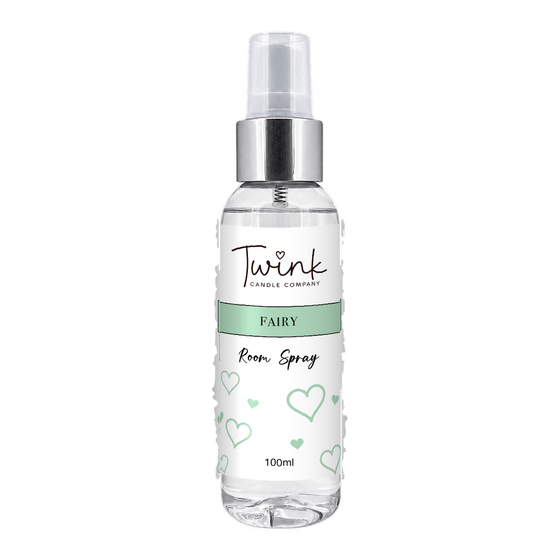 Fairy inspired 100ml room spray bottle by Twink Candle Company on a white background