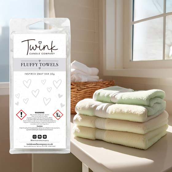Fluffy Towels inspired soy wax melt snap bar by Twink Candle Company