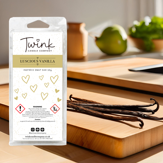 Luscious Vanilla soy wax melt snap bar by Twink Candle Company