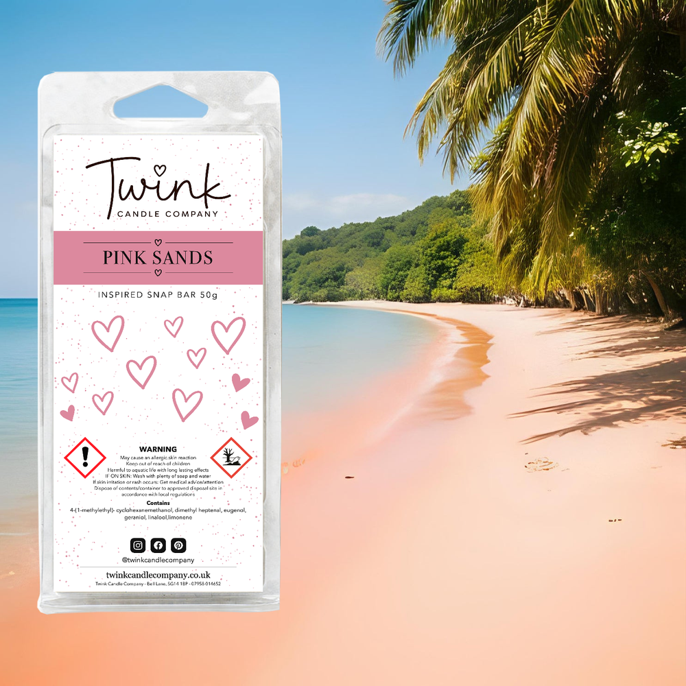 Pink Sands inspired soy wax melt snap bar by Twink Candle Company