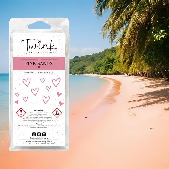Pink Sands inspired soy wax melt snap bar by Twink Candle Company