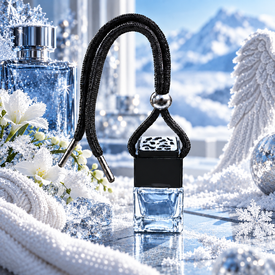 Snow Angel car air freshener by Twink Candle Company, hanging car vent clip diffuser