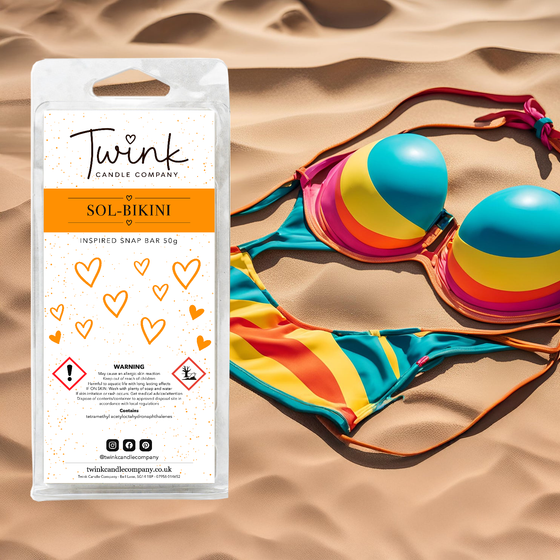 Sol-Bikini inspired soy wax melt snap bar by Twink Candle Company