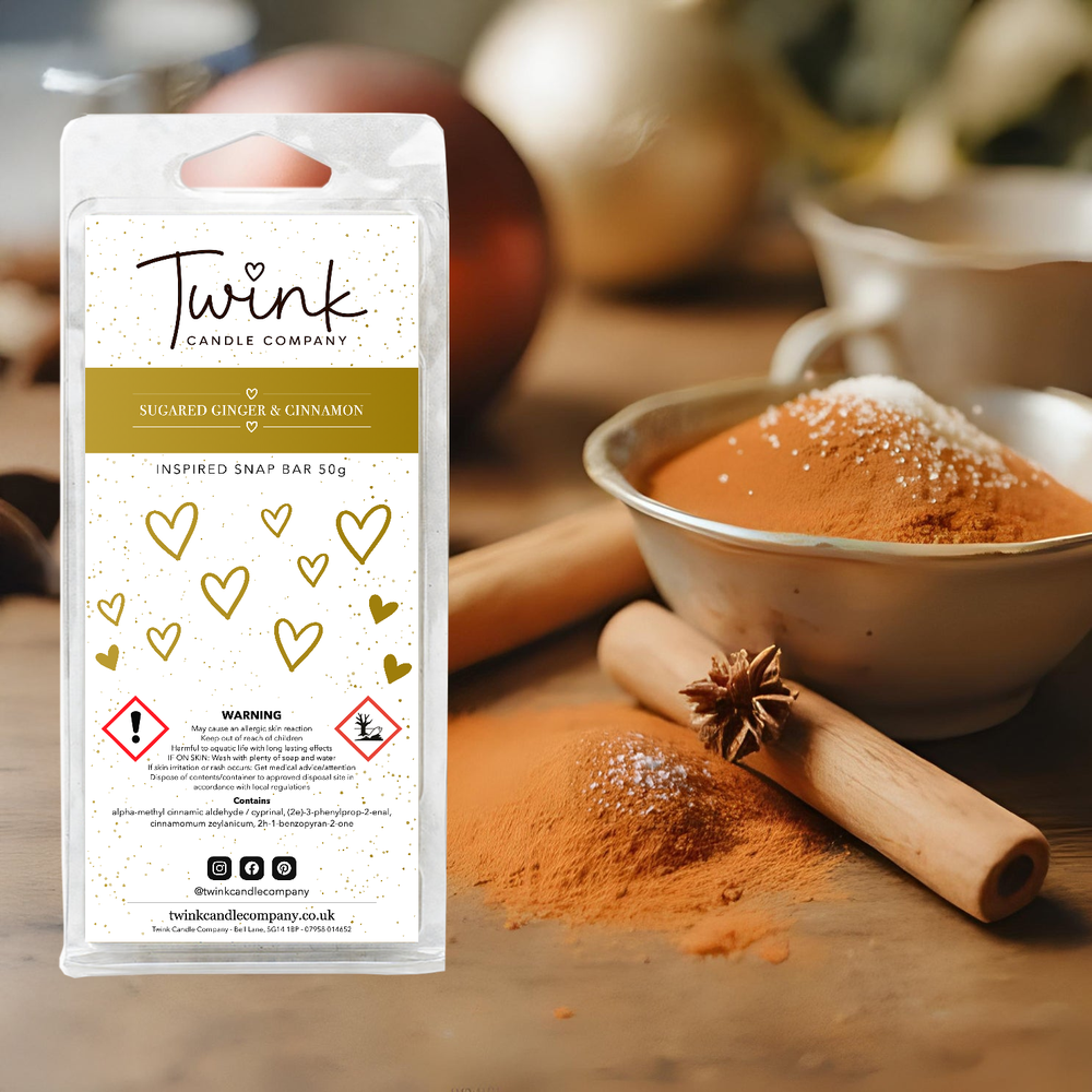 Sugared Ginger & Cinnamon soy wax melt snap bar by Twink Candle Company