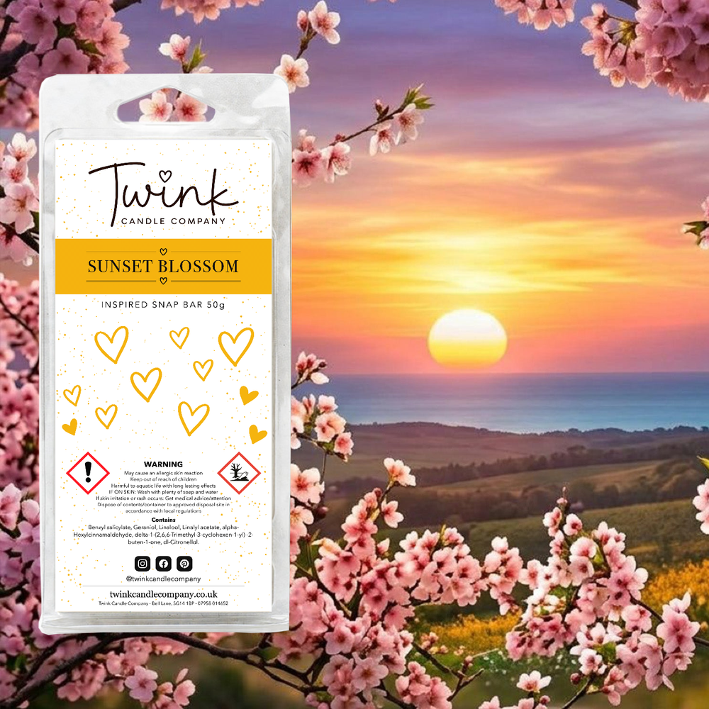 Sunset Blossom inspired soy wax melt snap bar by Twink Candle Company