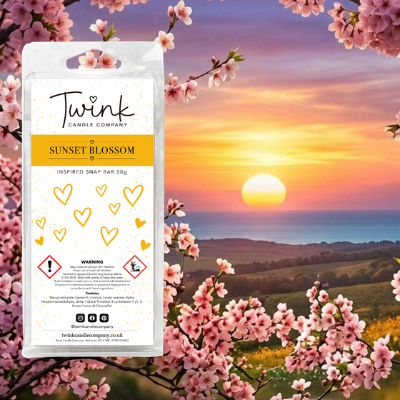 Sunset Blossom inspired soy wax melt snap bar by Twink Candle Company
