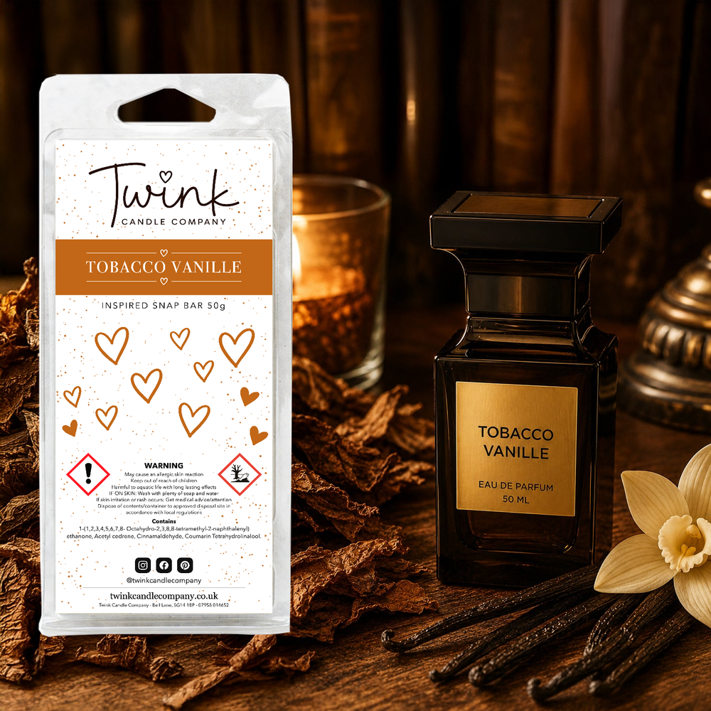 Tobacco Vanille soy wax melt snap bar by Twink Candle Company