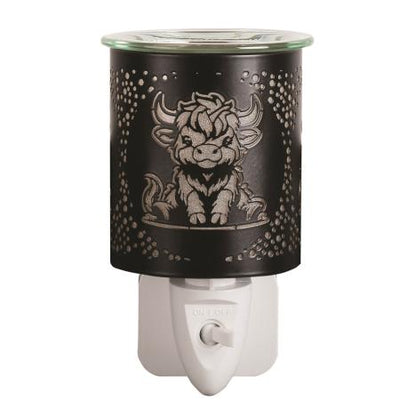 Highland Cow Black Plug In Wax/Oil Burner
