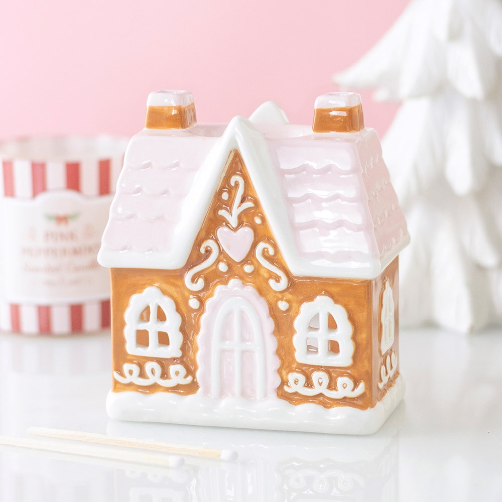 Gingerbread house ceramic wax/oil burner by Twink Candle Company