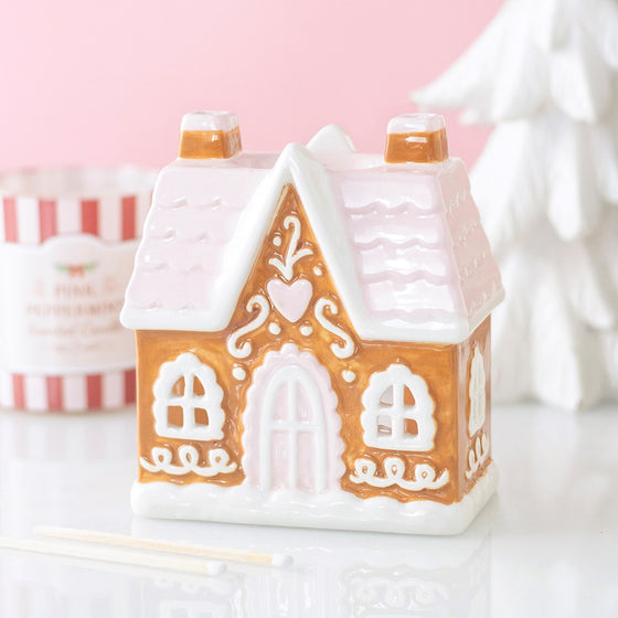 Gingerbread house ceramic wax/oil burner by Twink Candle Company