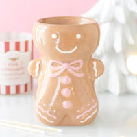 Pink gingerbread man ceramic wax/oil burner by Twink Candle Company