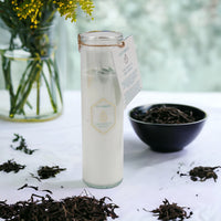 Black Tea Vetiver Tube Candle with Green Flourite Crystals view 2