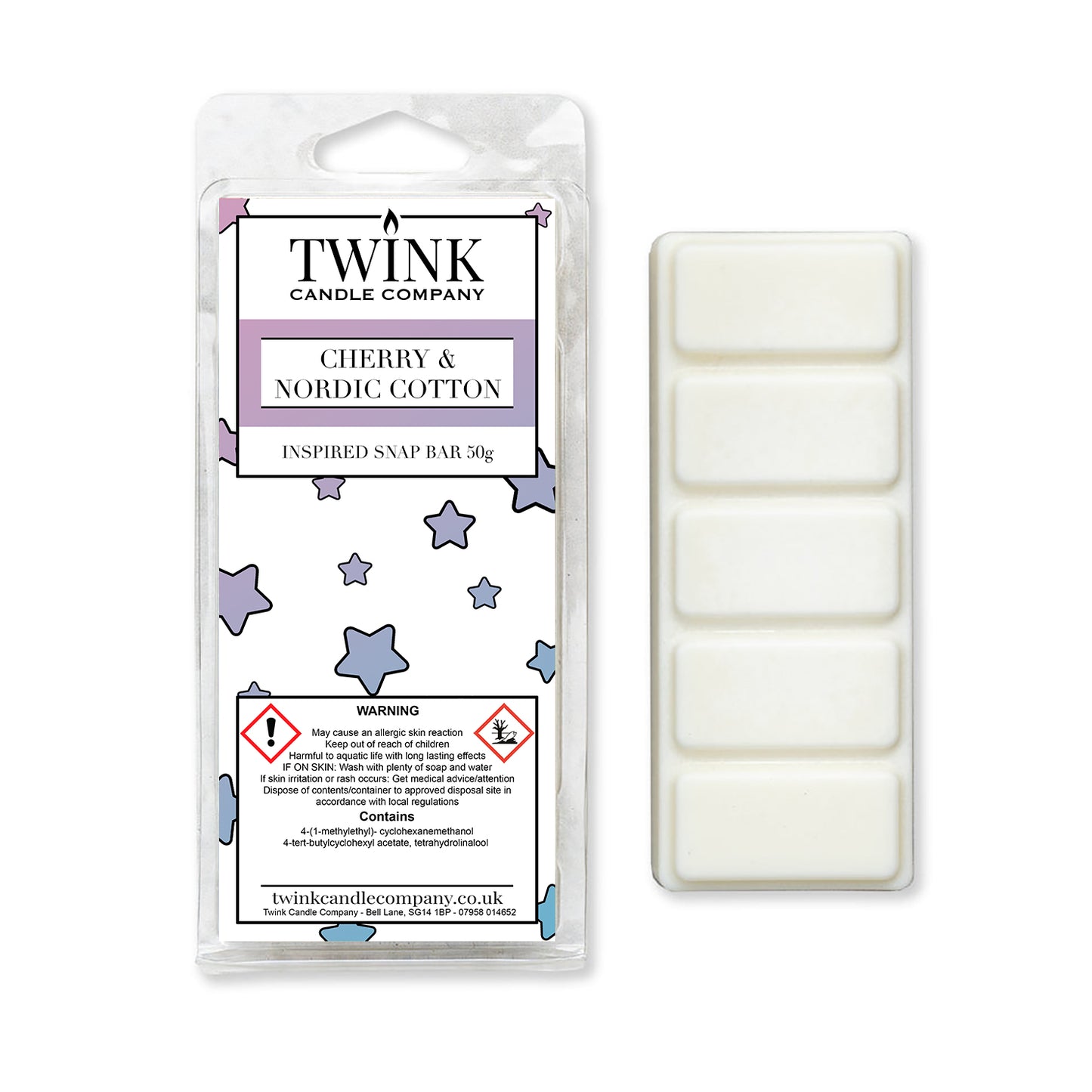 Cherry & Nordic Cotton (50g) Wax Melt Snap Bar