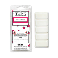 Cosy Cottage (50g) soy wax melt snap bar by Twink Candle Company — soft florals, warm woods, vanilla and amber