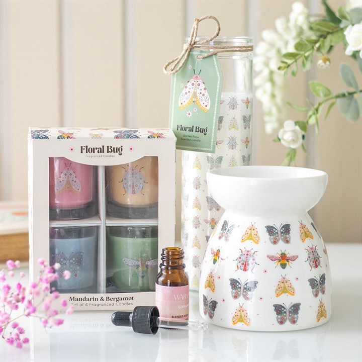 Floral Bug Print Wax / Oil Burner
