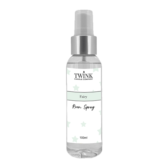 Fairy inspired room spray by Twink Candle Company, a clear 100ml bottle with a spray top