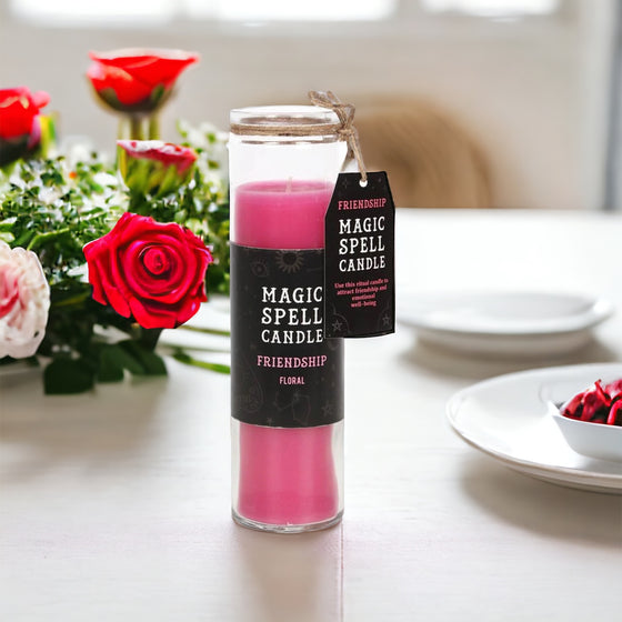 Floral 'Friendship' Spell Tube Candle