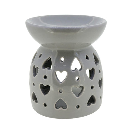 Grey Heart Cutout Wax/Oil Burner