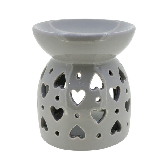 Grey Heart Cutout Wax/Oil Burner