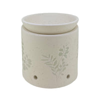 Embossed flower cream wax and oil burner by Twink Candle Company, ceramic with a raised floral design