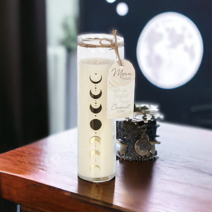 Moon Phase Coconut Tube Candle
