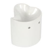 Mini heart wax and oil burner by Twink Candle Company, white ceramic heart shape