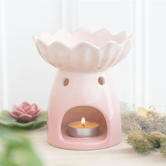 Pink Water Lily Oil Burner and Wax Warmer