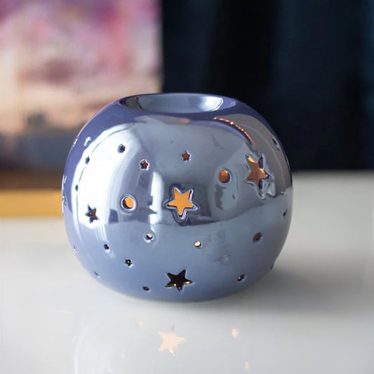Purple Iridescent Star Oil Burner and Wax Warmer