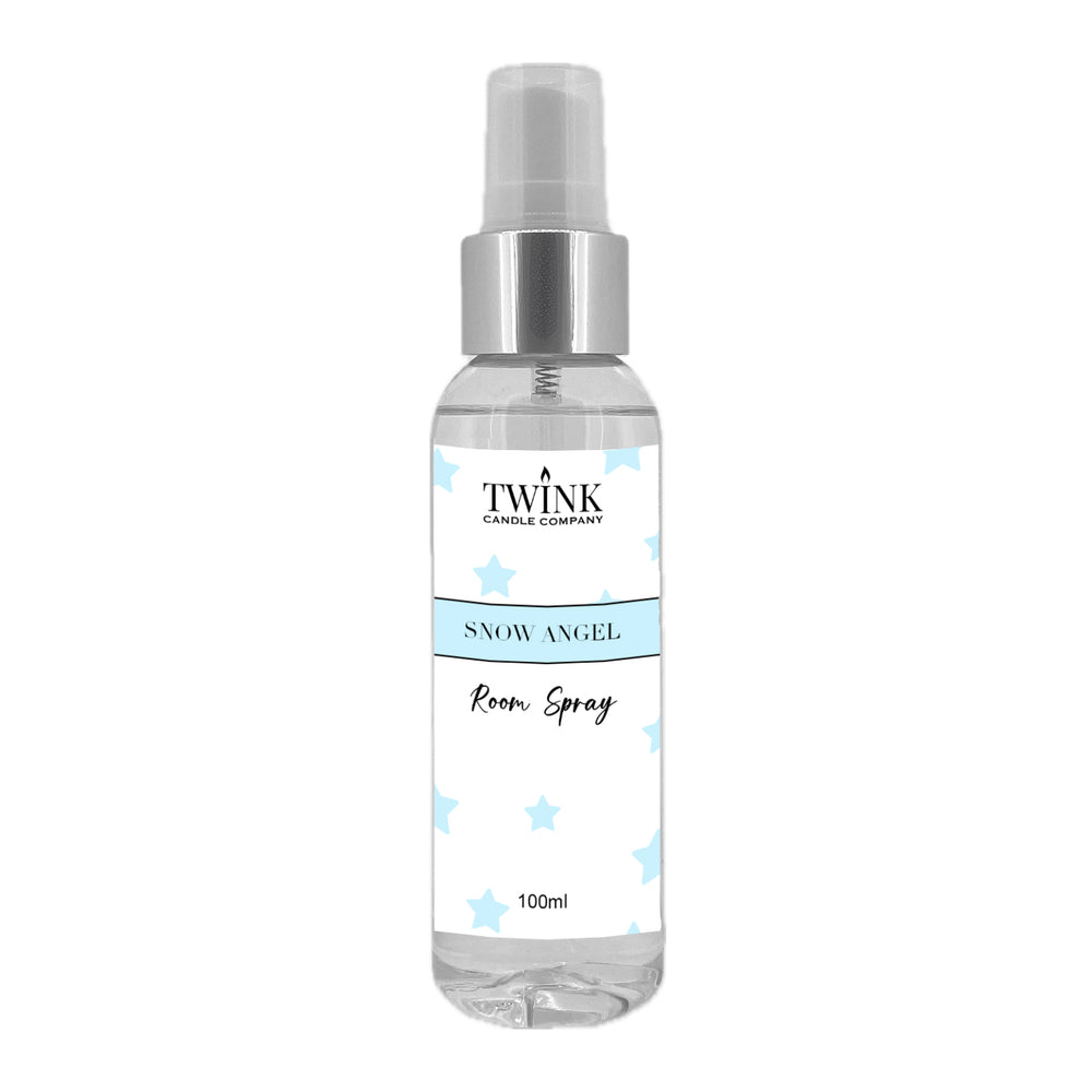 Snow Angel inspired room spray by Twink Candle Company, a clear 100ml bottle with a spray top