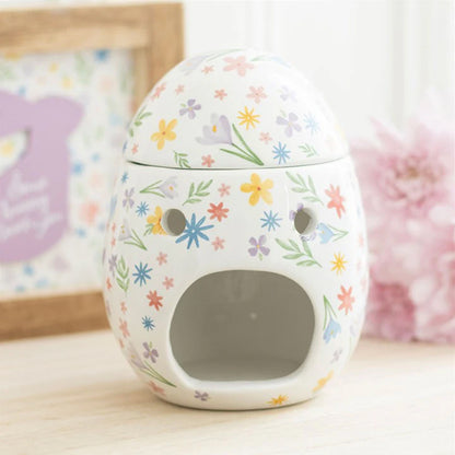 Spring Floral Print Egg Oil Burner and Wax Warmer