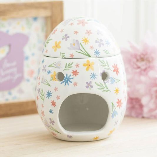 Spring Floral Print Egg Oil Burner and Wax Warmer