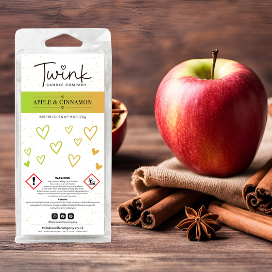 Apple & Cinnamon soy wax melt snap bar by Twink Candle Company