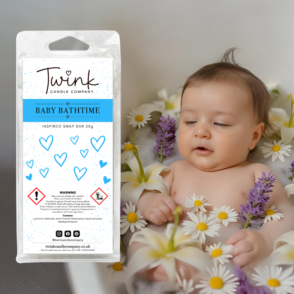Baby Bathtime soy wax melt snap bar by Twink Candle Company