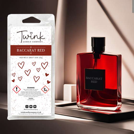 Baccarat Red soy wax melt snap bar by Twink Candle Company