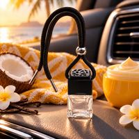 Beach Bum Cream car air freshener by Twink Candle Company, hanging car vent clip diffuser